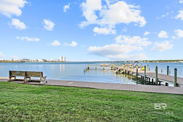 1516 Sandpiper Ln Unit 209, Gulf Shores, AL 36542 - view of dock featuring a water view and a lawn