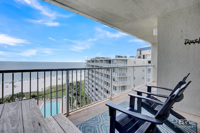 balcony with a water view