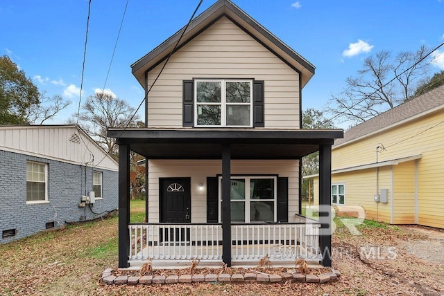 view of front of house with covered porch