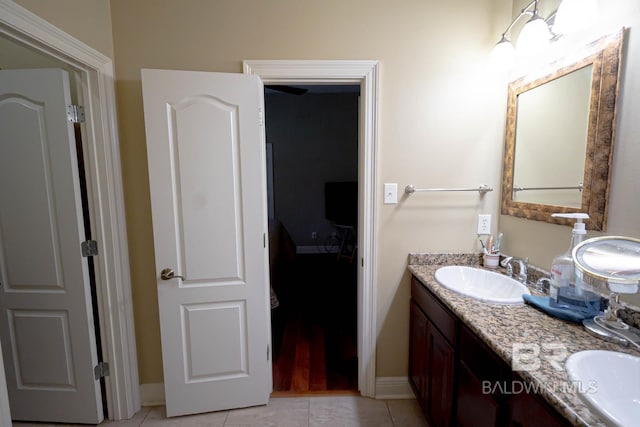 bathroom featuring vanity and tile patterned floors