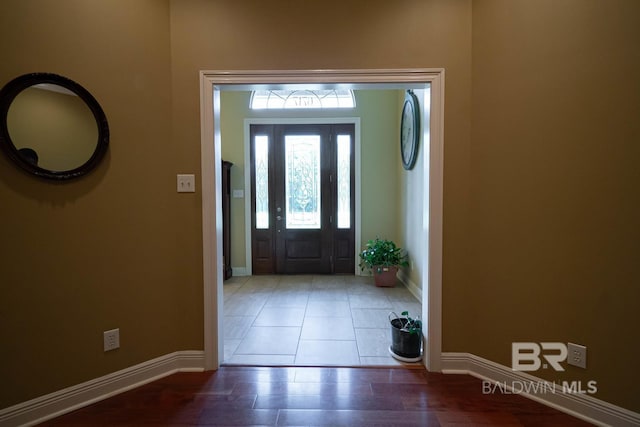 foyer featuring dark hardwood / wood-style flooring