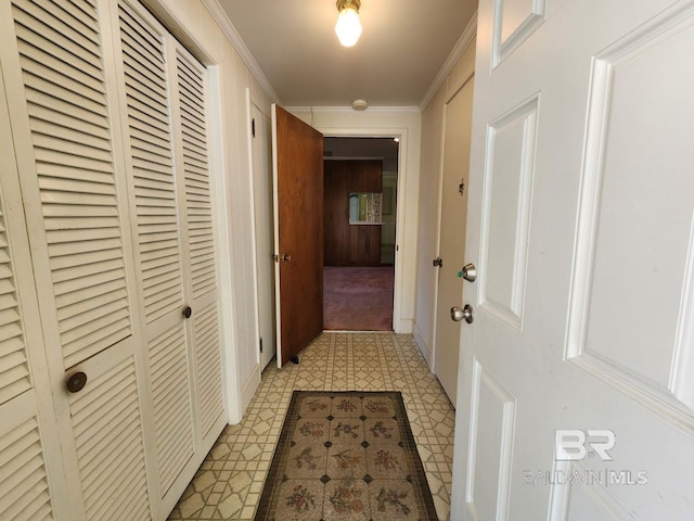 corridor with ornamental molding