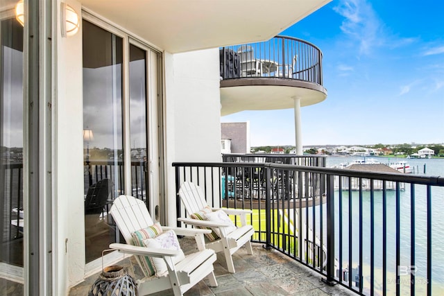 balcony with a water view