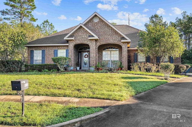 view of front facade with a front yard