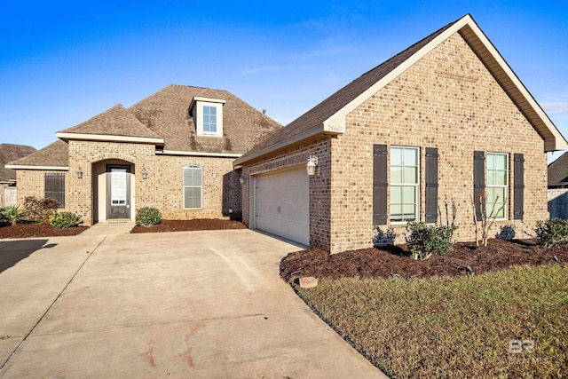 view of front property with a garage