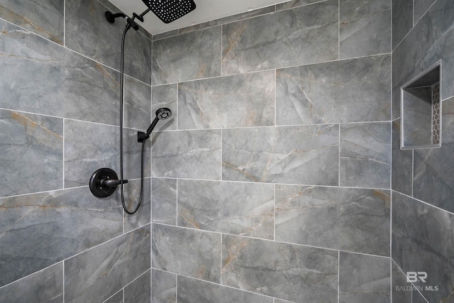 interior details with tiled shower