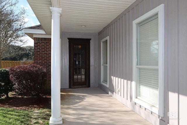 property entrance featuring fence