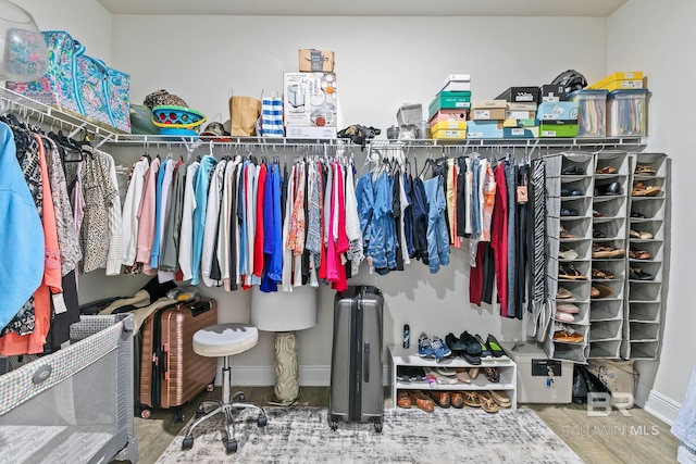 spacious closet with wood-type flooring