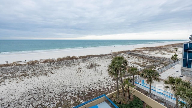 water view featuring a beach view