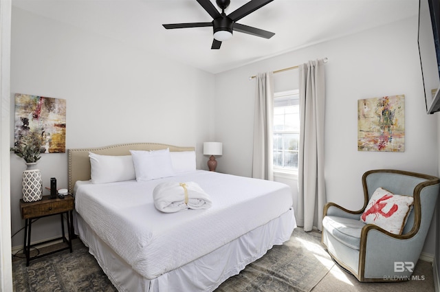 bedroom with a ceiling fan