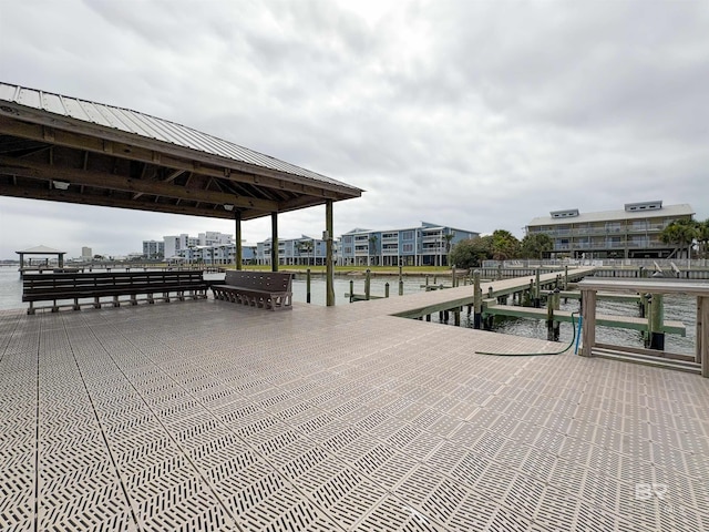 dock area featuring a gazebo