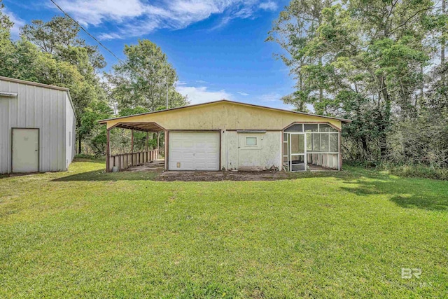 garage featuring a detached garage