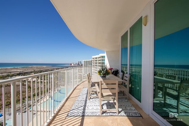 balcony with a water view