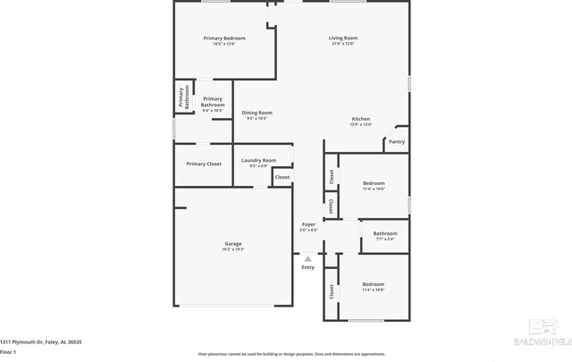 1311 Plymouth Dr, Foley, AL 36535 - home floor plan