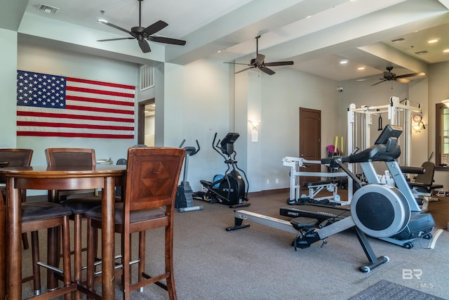 1430 Regency Rd Unit J302, Gulf Shores, AL 36542 - workout area with a ceiling fan, recessed lighting, and baseboards