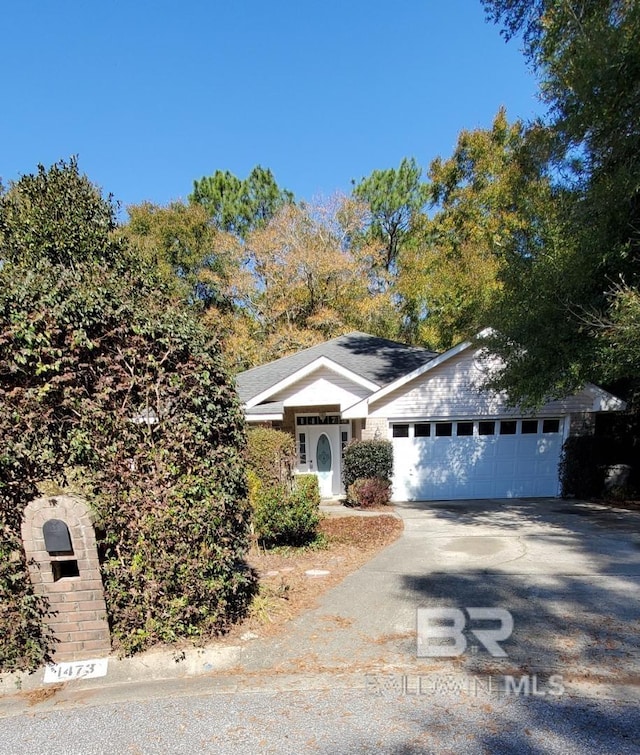 view of front of house with a garage