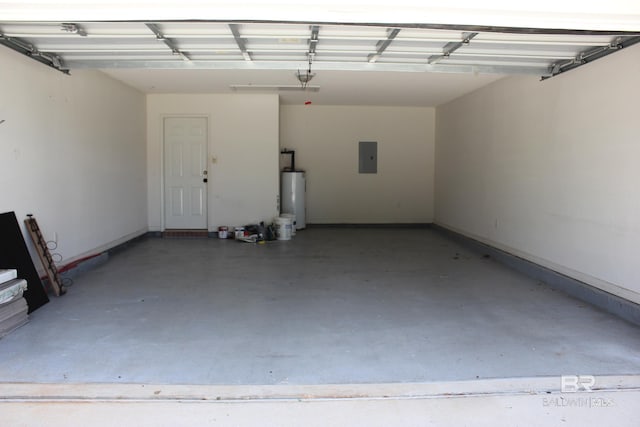 garage featuring electric water heater