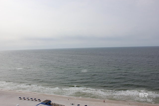 property view of water featuring a view of the beach