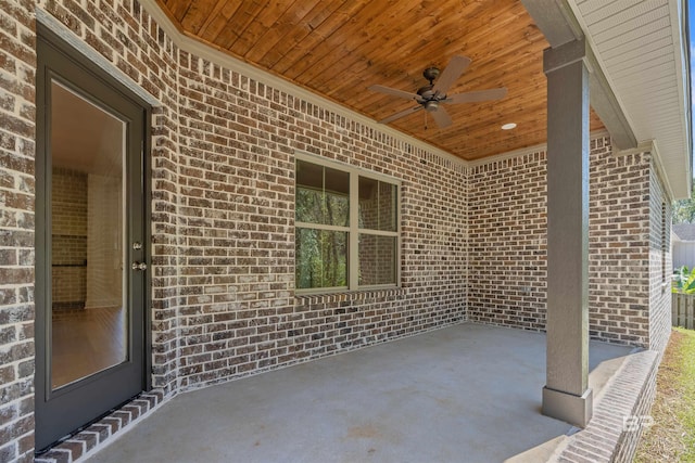 view of patio / terrace with ceiling fan