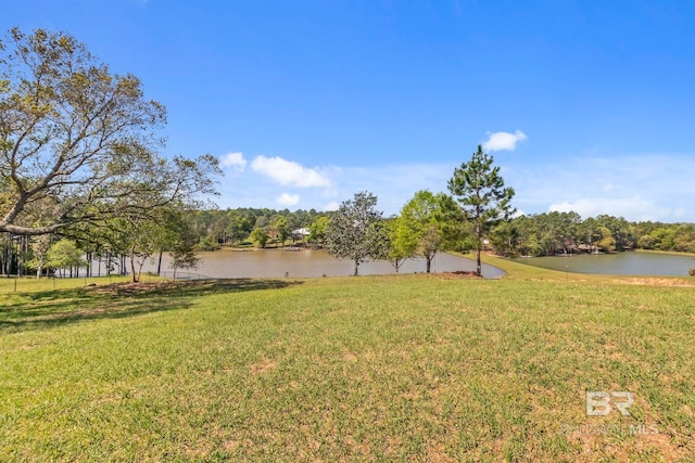 view of yard featuring a water view