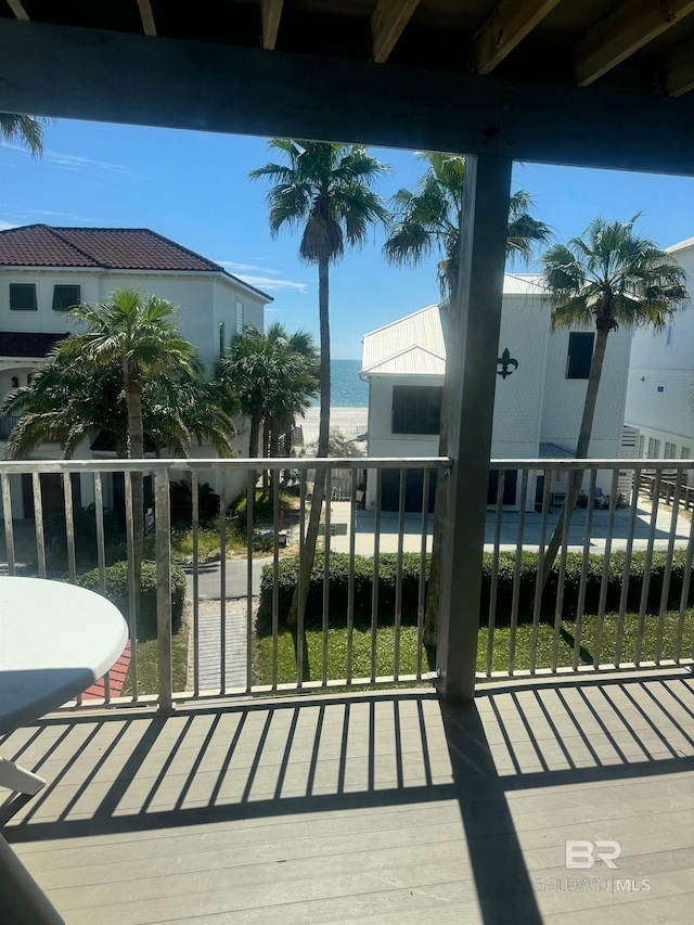 balcony with a water view