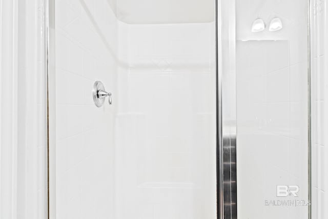 room details featuring a shower with shower door