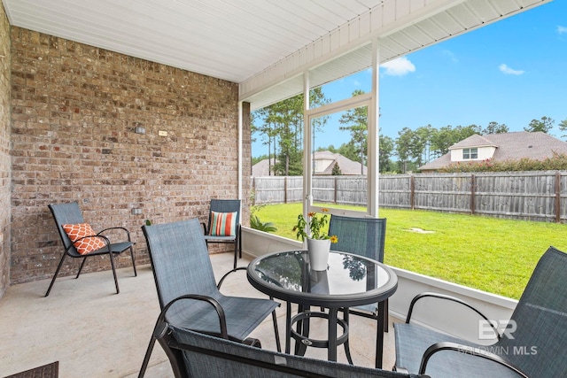 view of sunroom