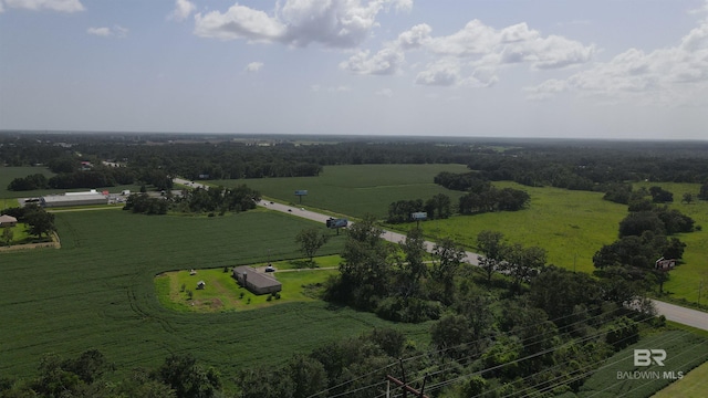 bird's eye view with a rural view