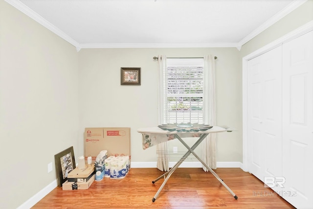196 Jernigan Rd, Brewton, AL 36426 - misc room with crown molding, wood finished floors, and baseboards