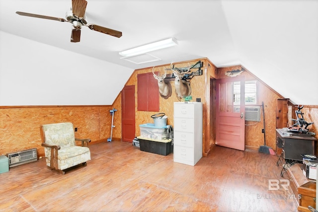 196 Jernigan Rd, Brewton, AL 36426 - living area featuring vaulted ceiling, light wood-type flooring, and ceiling fan