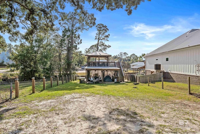 view of yard with a gazebo