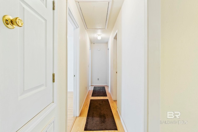 corridor featuring light hardwood / wood-style floors