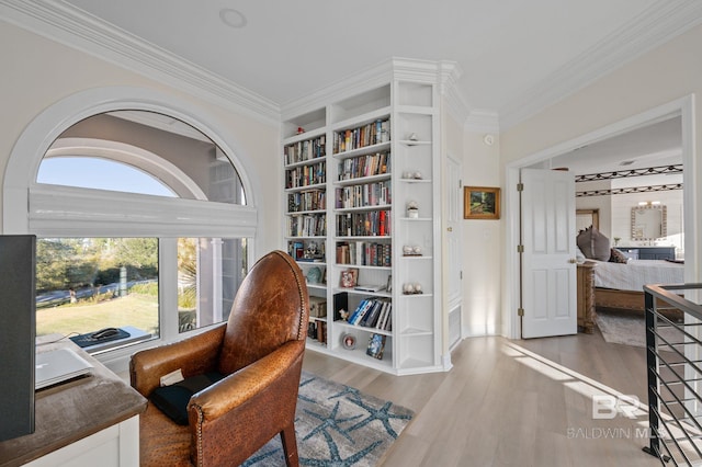 30471 Harbour Dr, Orange Beach, AL 36561 - living area with crown molding and wood finished floors