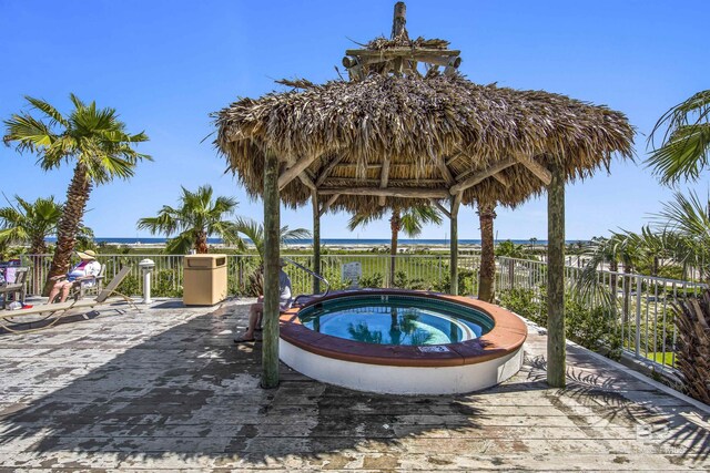 28105 Perdido Beach Blvd Unit C-314, Orange Beach, AL 36561 - view of swimming pool featuring a water view, a gazebo, and a community hot tub
