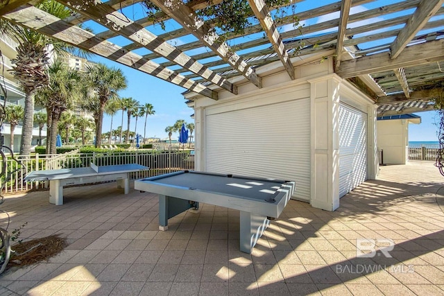 view of patio with a pergola