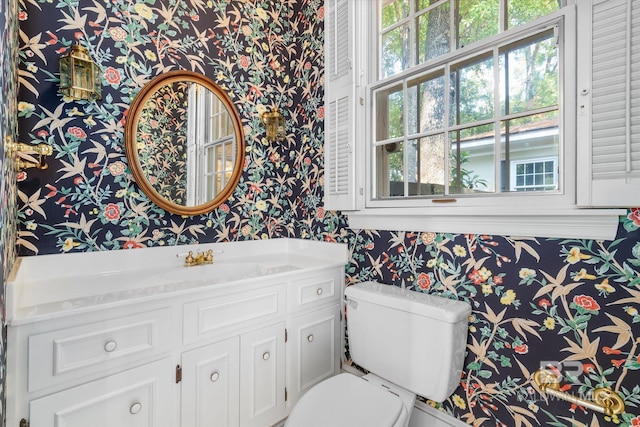 bathroom with vanity and toilet