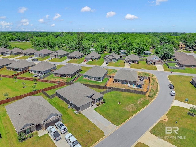 bird's eye view with a residential view