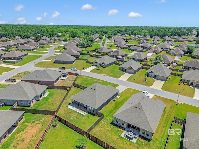 drone / aerial view with a residential view