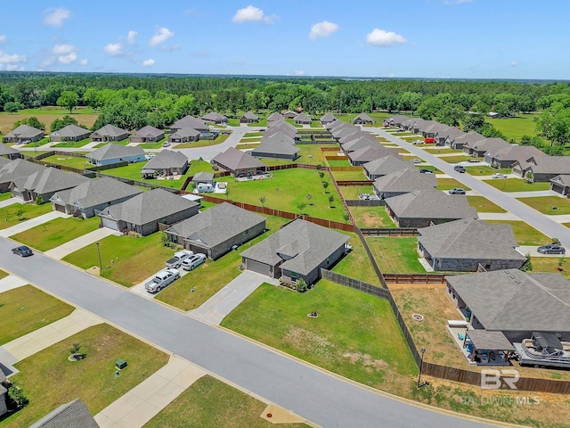 birds eye view of property with a residential view