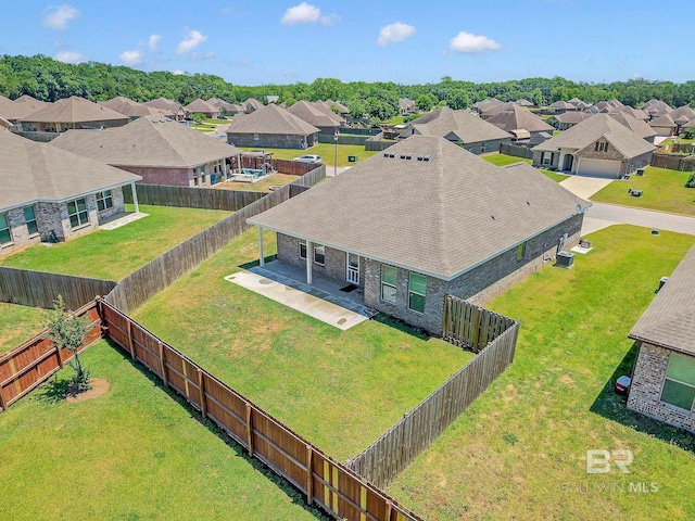 bird's eye view featuring a residential view