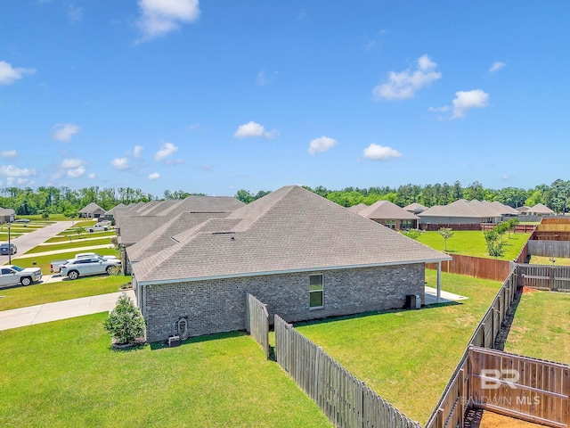 aerial view with a residential view