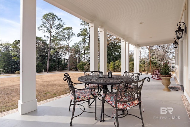 view of patio featuring covered porch