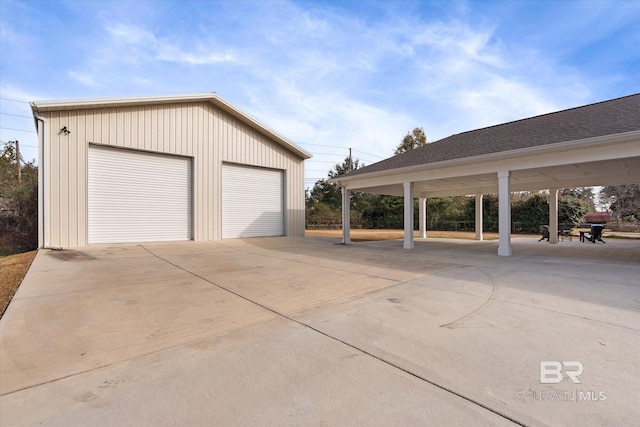 view of garage