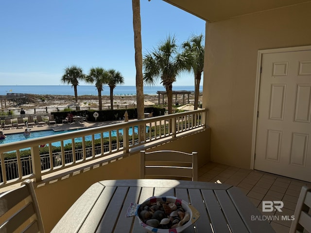 balcony with a water view