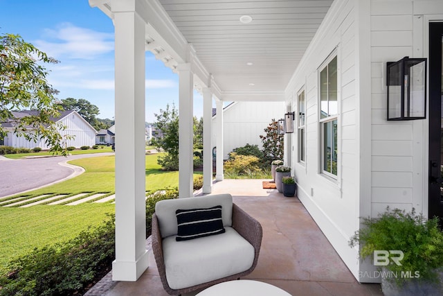 view of patio / terrace featuring covered porch