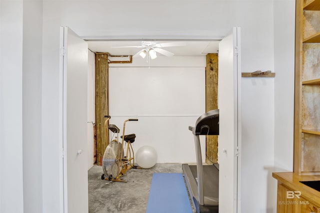 7166 Sharp Reef, Pensacola, FL 32507 - exercise area with a ceiling fan