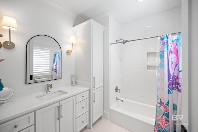 902 Inlet Cir, Gulf Shores, AL 36542 - bathroom featuring vanity and shower / tub combo with curtain