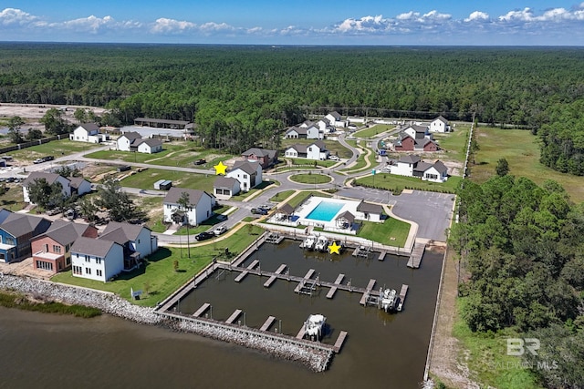 902 Inlet Cir, Gulf Shores, AL 36542 - birds eye view of property with a forest view and a water view