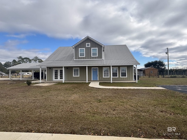 13450 County Road 91, Elberta, AL 36530 - view of front of house with french doors and a front lawn