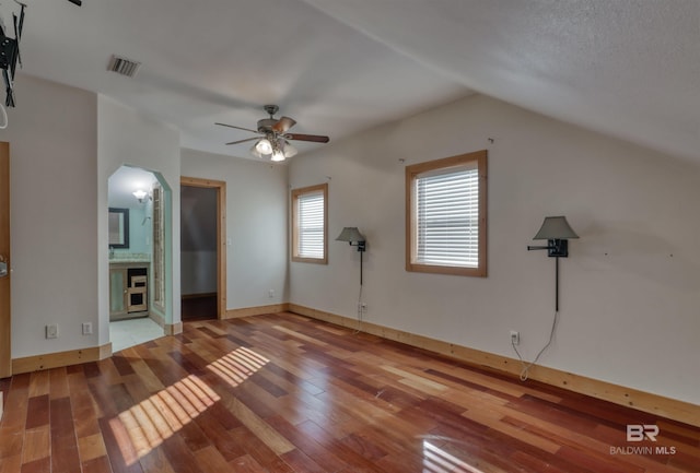 13450 County Road 91, Elberta, AL 36530 - interior space featuring ceiling fan, wood-type flooring, and lofted ceiling